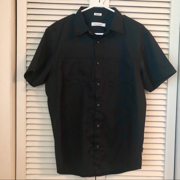 Calvin Klein Men’s Black Button Down Shirt, Medium - Picture 2 of 4